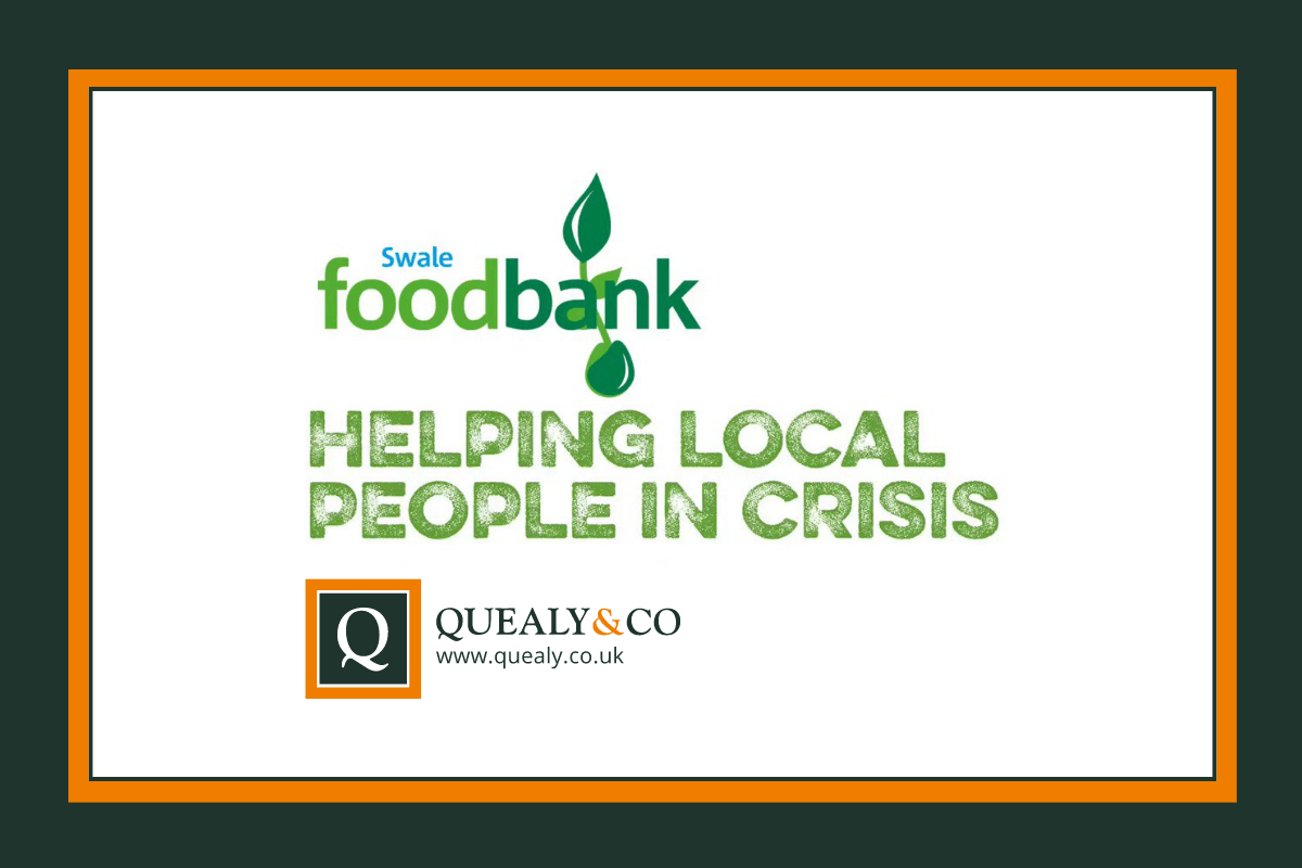 july 2022 swale foodbank quealy estate agents logo