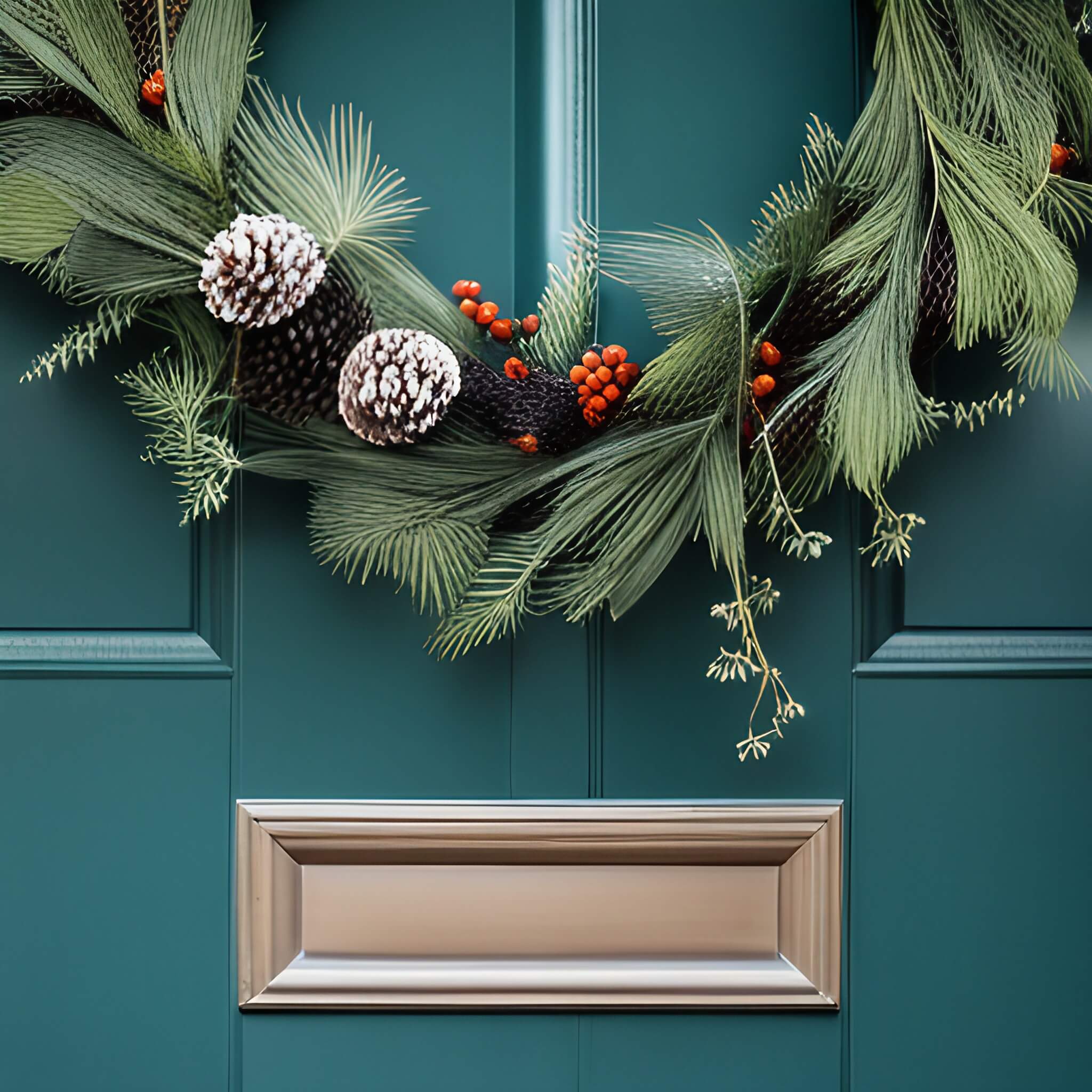 november 2023 quealy christmas wreath on front door ai 1