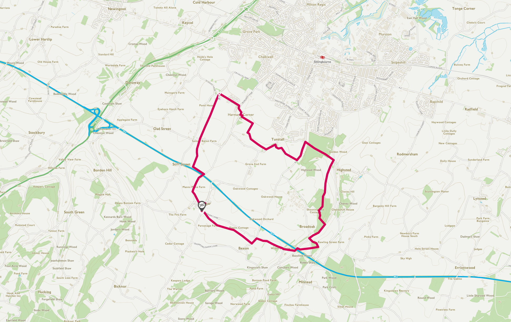 map of sittingbourne lockdown walk